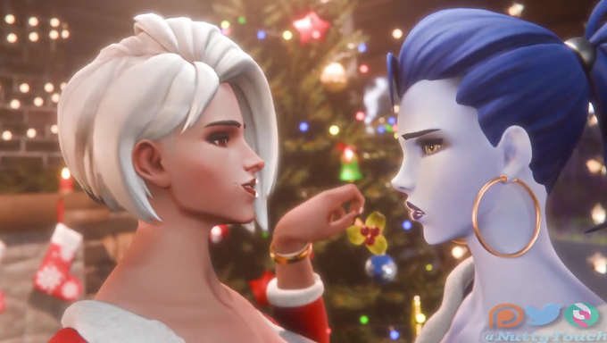 Futa Ashe Roughly Fucks And Creampies Futa Widowmaker During The Holidays