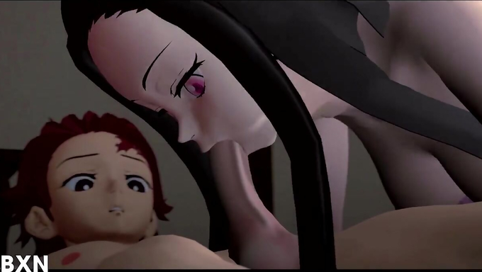 Nezuko Kamado Catches Tanjiro Jerking Off Before Giving Him A Hot Ride