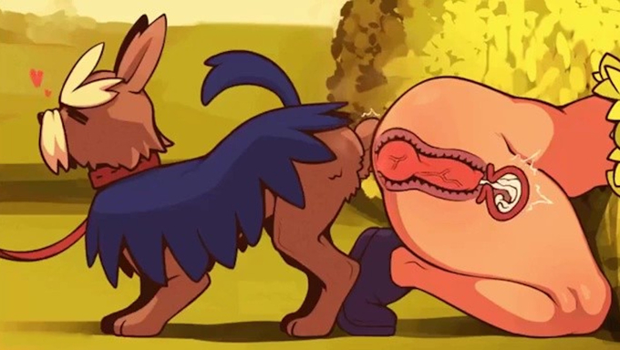 Hex Maniac Blows A Trainer's Cock And Gets Doggystyled In The Bushes