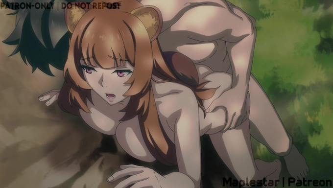 Naofumi Iwatani Sees Raphtalia Bathing And Fucks Her In The Forest