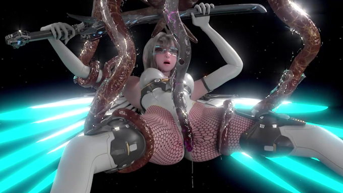 Ultimate Bunny Loses The Fight Then Gets Her Pussy Squirted Hard By An Alien's Tentacles