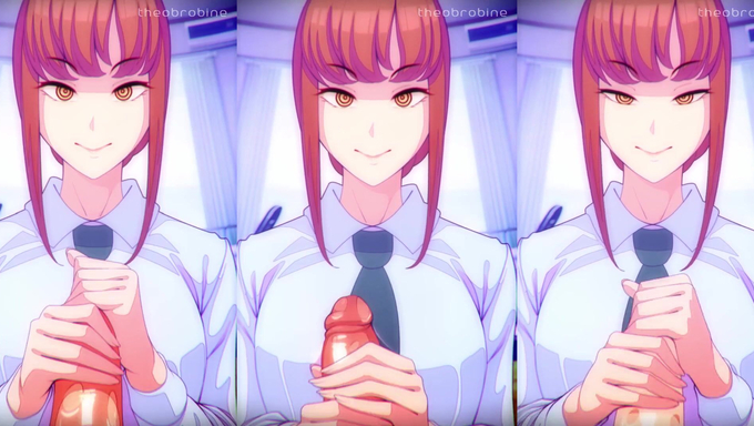 A Stranger Receives A Double Handjob From Makima Until He Reaches His Limit