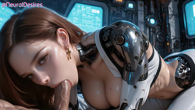 Cyborg Babe Takes A Facial After Getting Her Holes Screwed