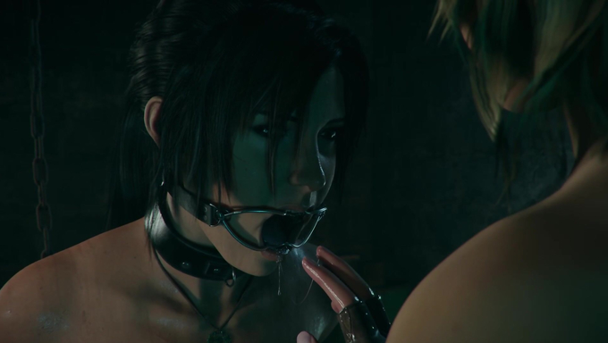 Restrained Pregnant Lara Croft Gets Her Ass And Pussy Creampied