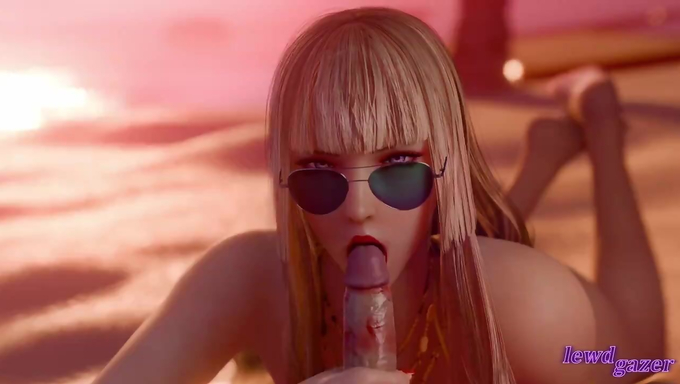 Lili Rochefort Passionately Blows A Cock On The Beach Before The Sunset Fades