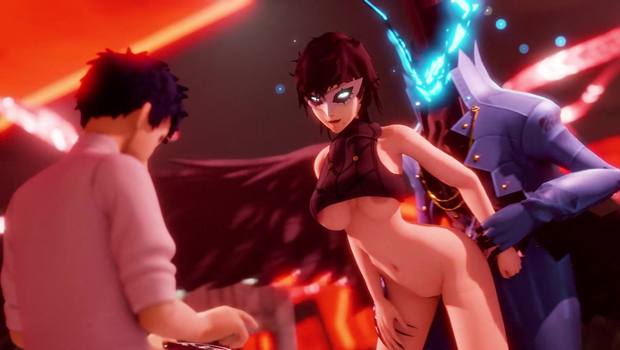 Makoto Niijima Takes Command And Teaches A Monster Cock Who's In Charge