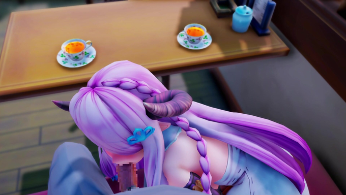 Narmaya Sneakily Swallows Her Boyfriend's Cock In A Tea House