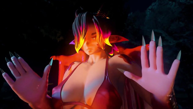 Dragon Girl Djule Pleasures Her Captive’s Cock Using Her Whole Body In Her Camp