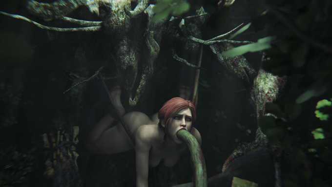Triss Merigold Gets Restrained And Spitroasted By Monsters In The Dark Forest
