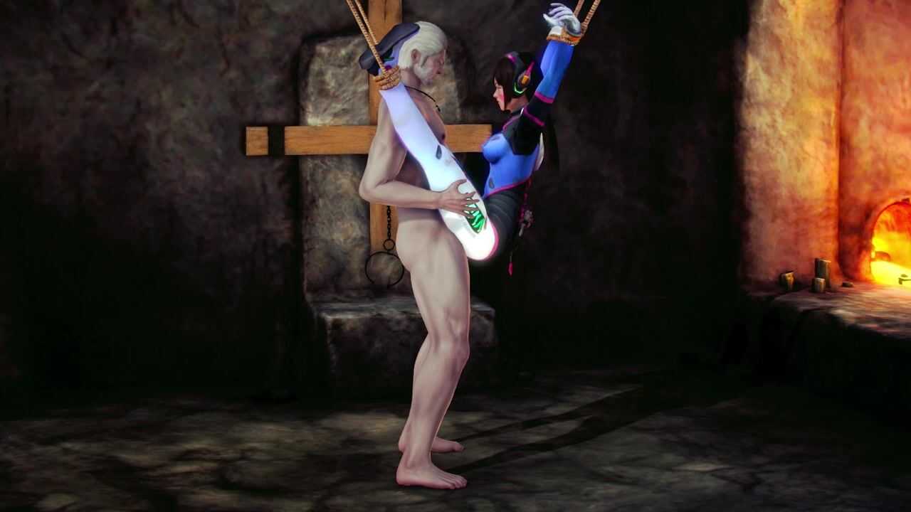 Geralt Ties Up D.Va And Uses Her Pussy As His Personal Fucktoy
