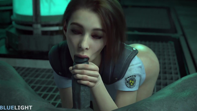 Albert Wesker's Monster Plows Policewoman Jill Valentine In The Lab