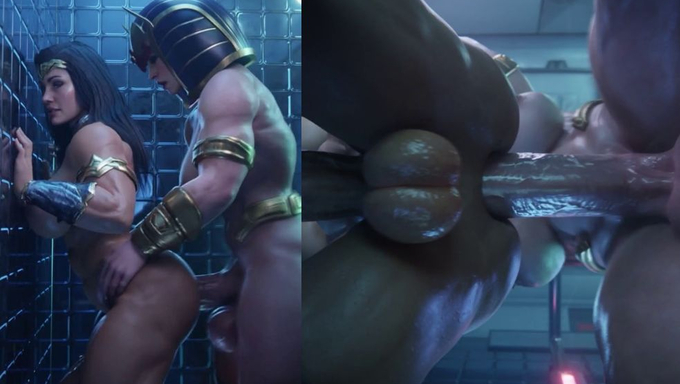 Futa Wonder Woman Rejects Flash’s Cock And Gets Creampied By Big Barda Instead