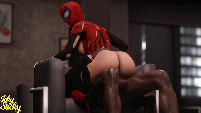 Spider‑Woman Cheats On Her Partner With A BBC In The Apartment