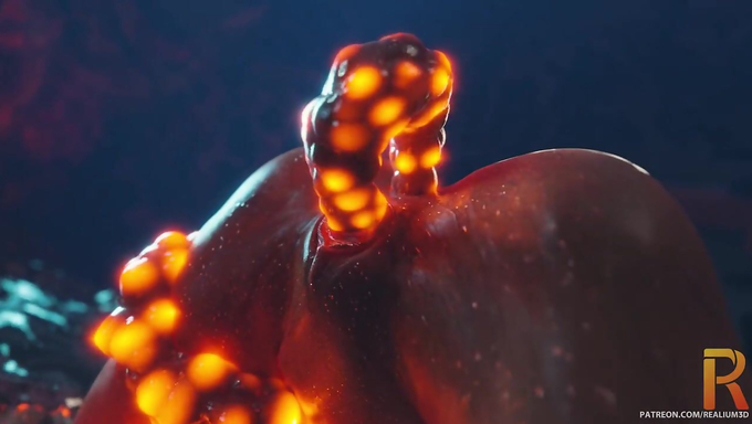 Jill Valentine Gets Her Holes Penetrated By A Glowing Tentacle