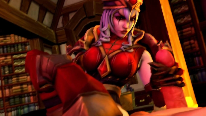 Sally Whitemane Strokes A Massive Cock Until It Erupts