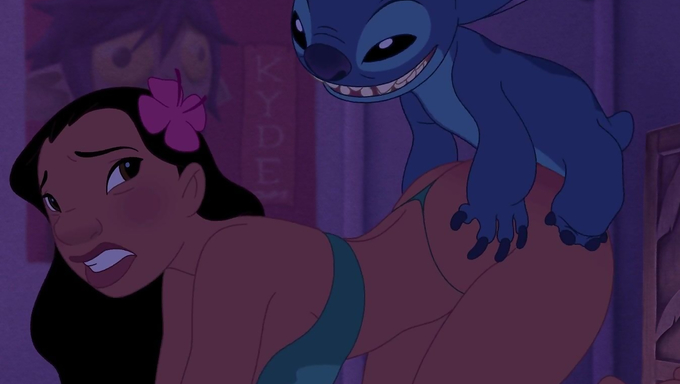 Nani Pelekai Gets Pounded By Stitch On The Cozy Hut Bed