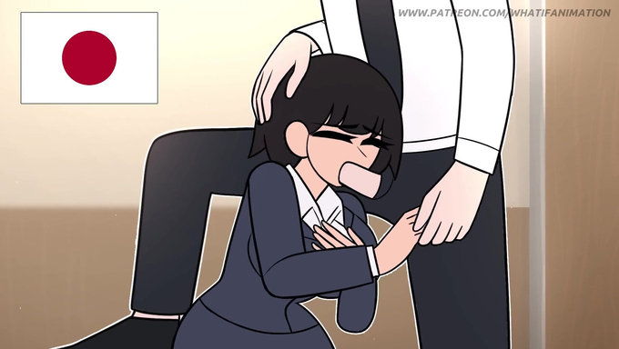 Hana's Office Blowjob Leads To A Risky Bathroom Sex Session