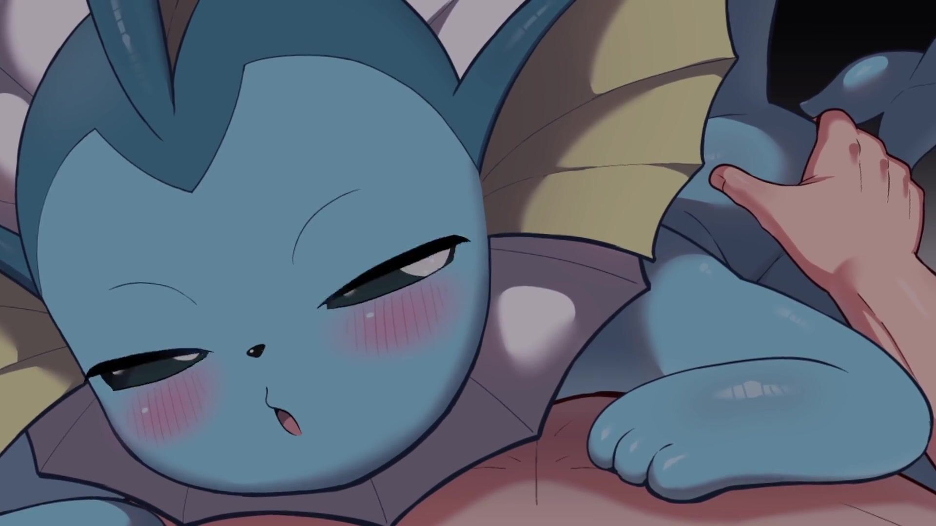 Vaporeon’s Trainer Plays With Her Pussy Using A Vibrator