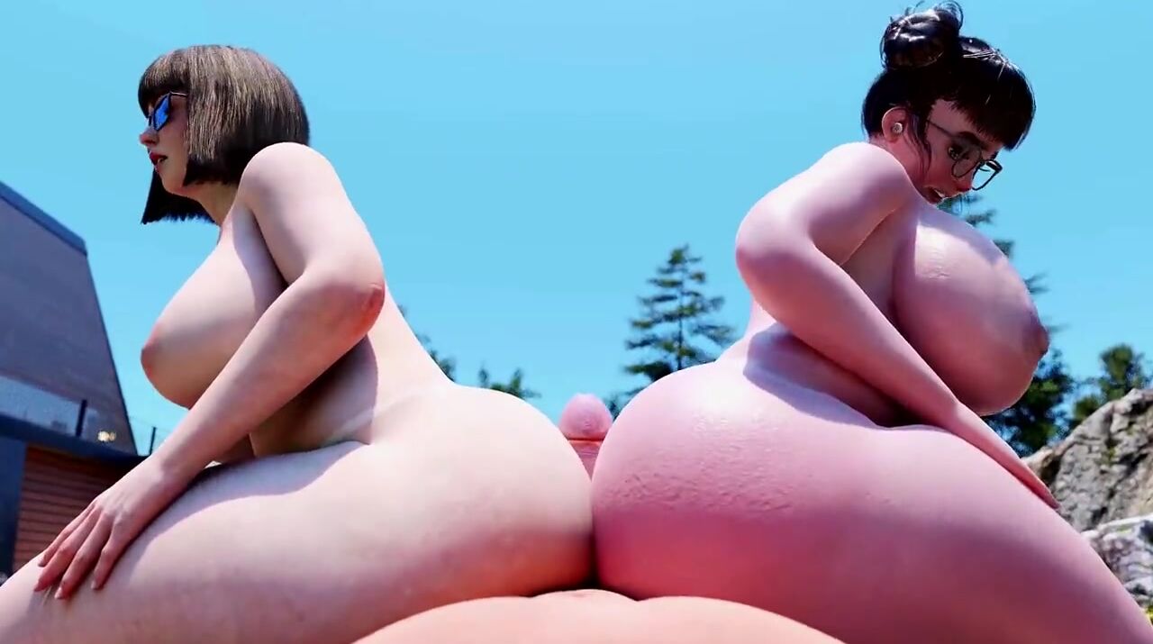 Velma Dinkley And Mei Grind Their Thick Butts On A Big Cock Outdoors
