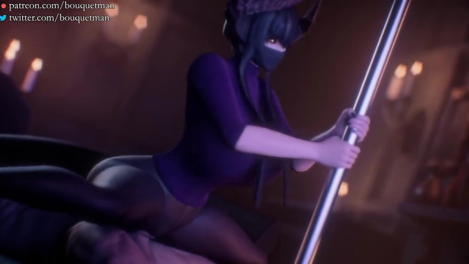 Busty Eliza's Pole Dancing Turns Into A Pole Riding Creampie
