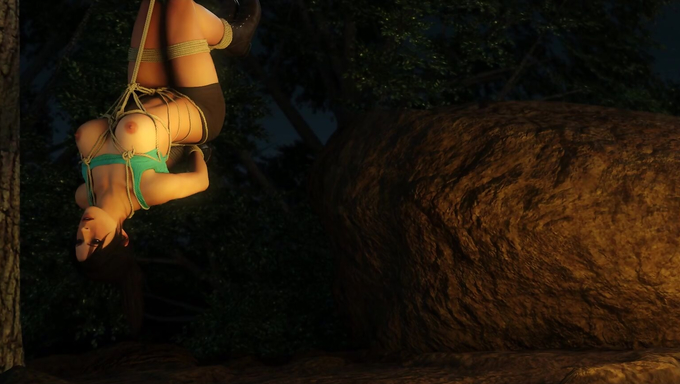 Tied Up Busty Lara Croft Gets Roughly Mouth Fucked By A Criminal