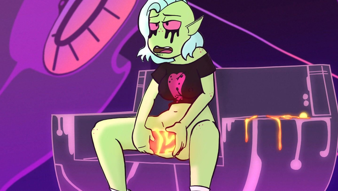 Lord Dominator Loses Control With A Glowing Dildo And Squirts On Her Throne