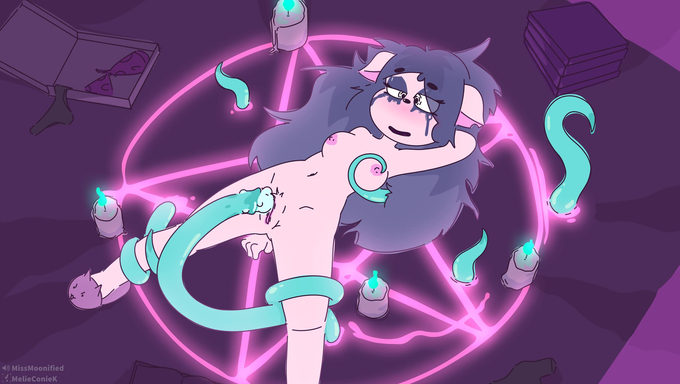 Helpless Claire Gets Violated By Tentacles After Performing A Satanic Ritual