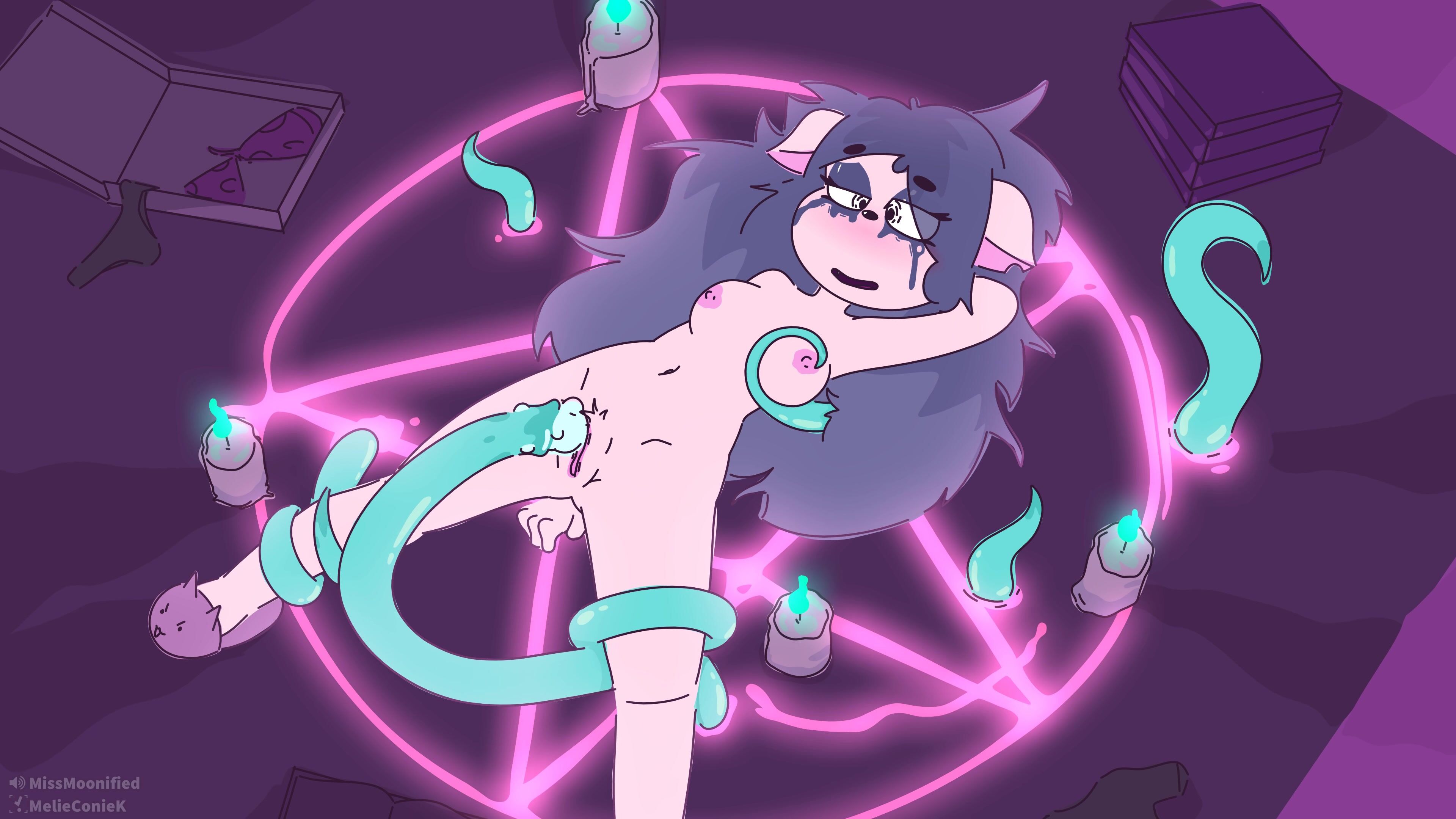Helpless Claire Gets Violated By Tentacles After Performing A Satanic Ritual