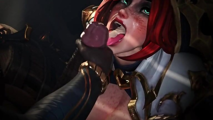 POV Of Busty Miss Fortune Swallowing A Massive Load From A BBC
