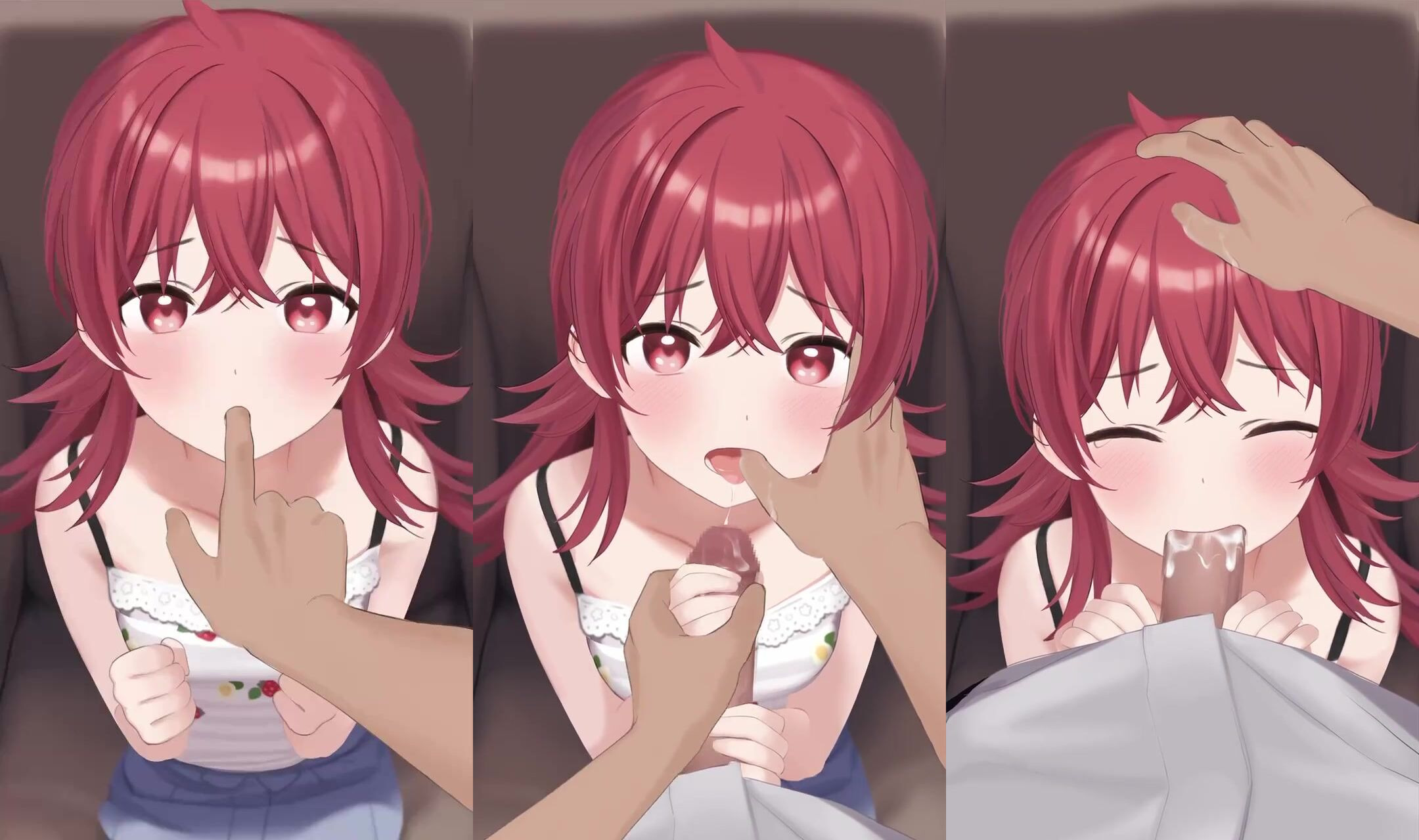 Kaho Komiya Gives A Sloppy BJ On The Sofa After Her Idol Performance