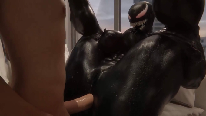 She-Venom Lets A Guy Cum In Her Ass After Getting Railed