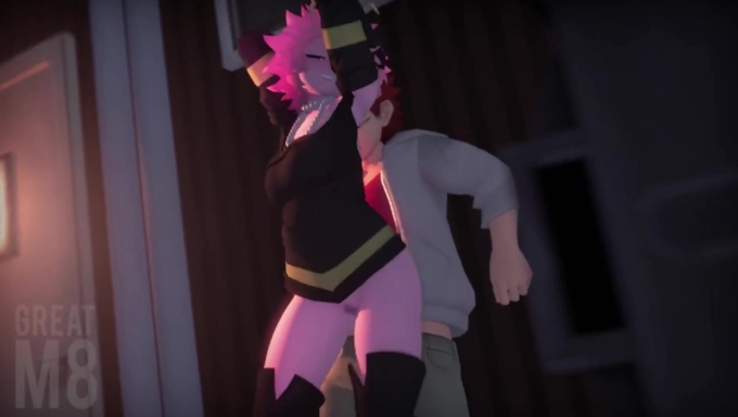 Eijiro Kirishima Fills Mina Ashido's Ass with Cum After Their Date