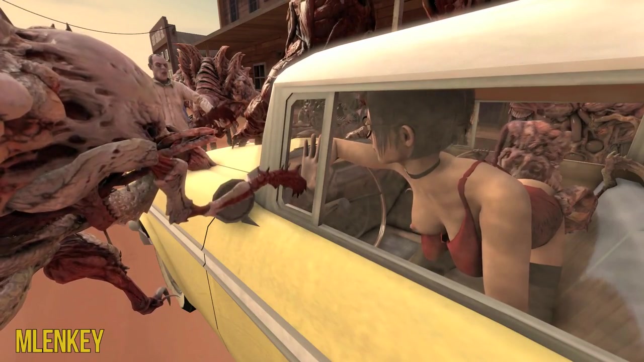 A Horde Of Alien Monsters Corners Ada Wong Then Takes A Car Creampie From Her Alien Pet
