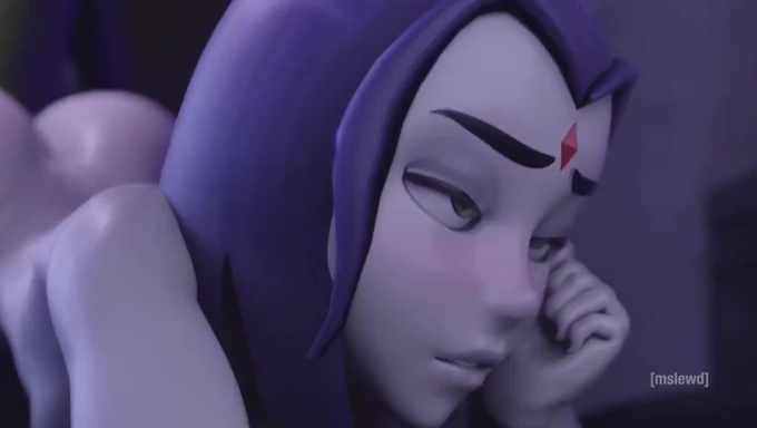 Raven Receives A Hot Pounding From Beast Boy At Titans Tower
