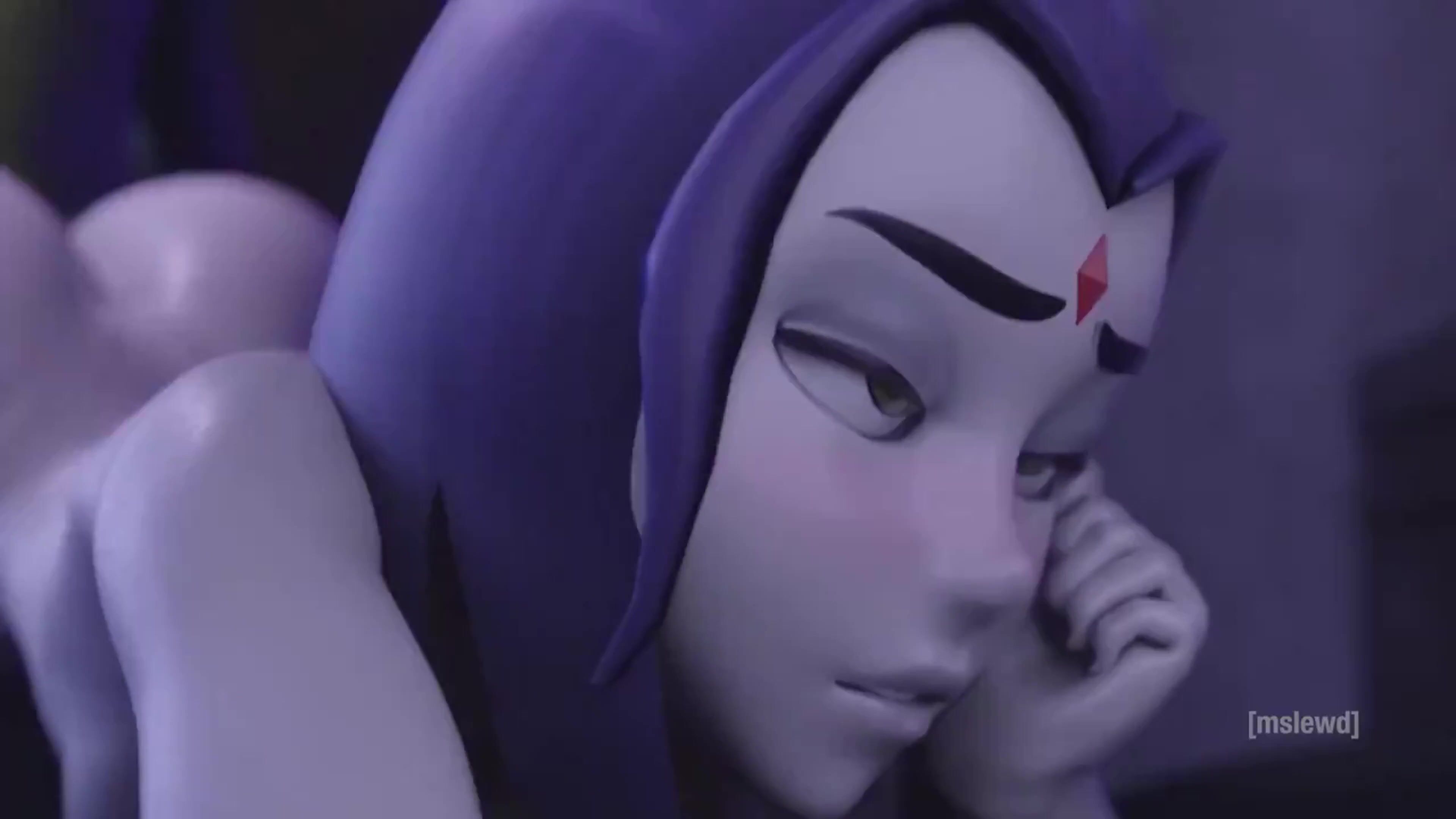 Raven Receives A Hot Pounding From Beast Boy At Titans Tower