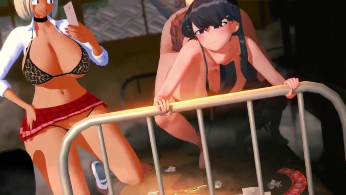 Manbagi Rumiko Broadcasts Futa Najimi Osana Roughly Impregnating Shouko Komi On The Bed