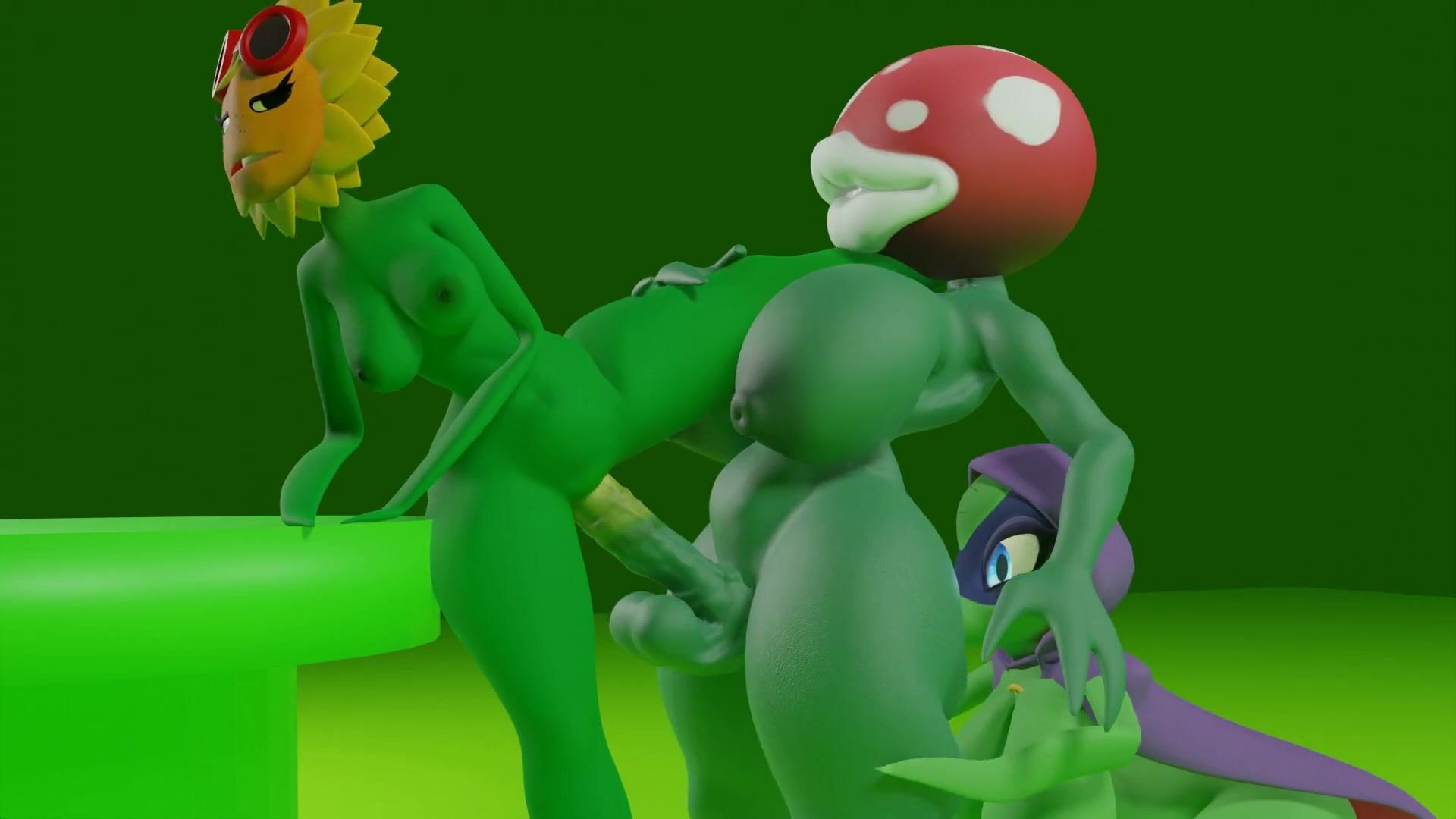 Solar Flare And Green Shadow Enjoy Piranha Plant\