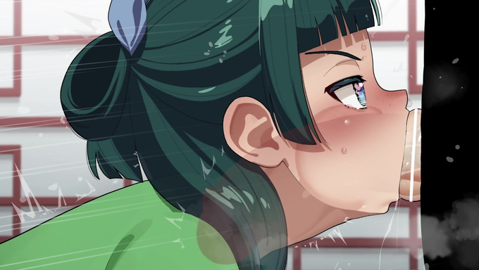 Maomao Deepthroats A Cock And Gets Her Mouth Filled With Cum