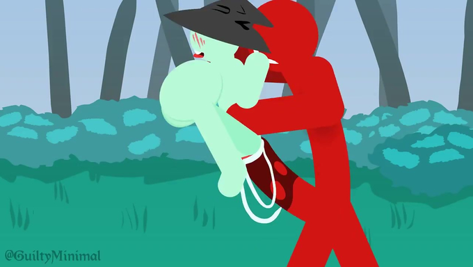 Giant-Titted Stick Girl Witch Gets Brutally Fucked By A Red Ogre In The Forest
