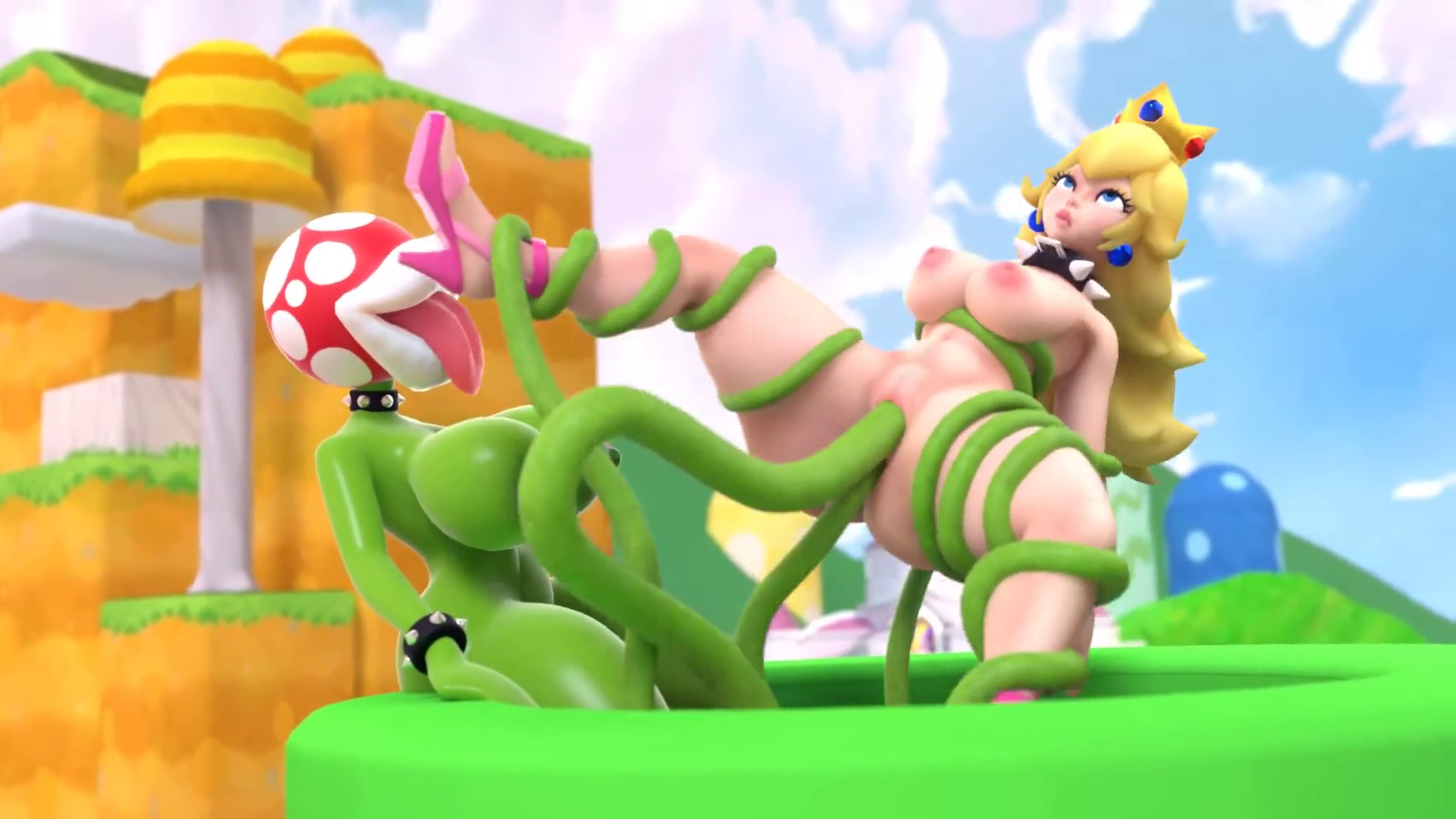 Princess Peach Gets Restrained And Ravaged By Piranha Plants