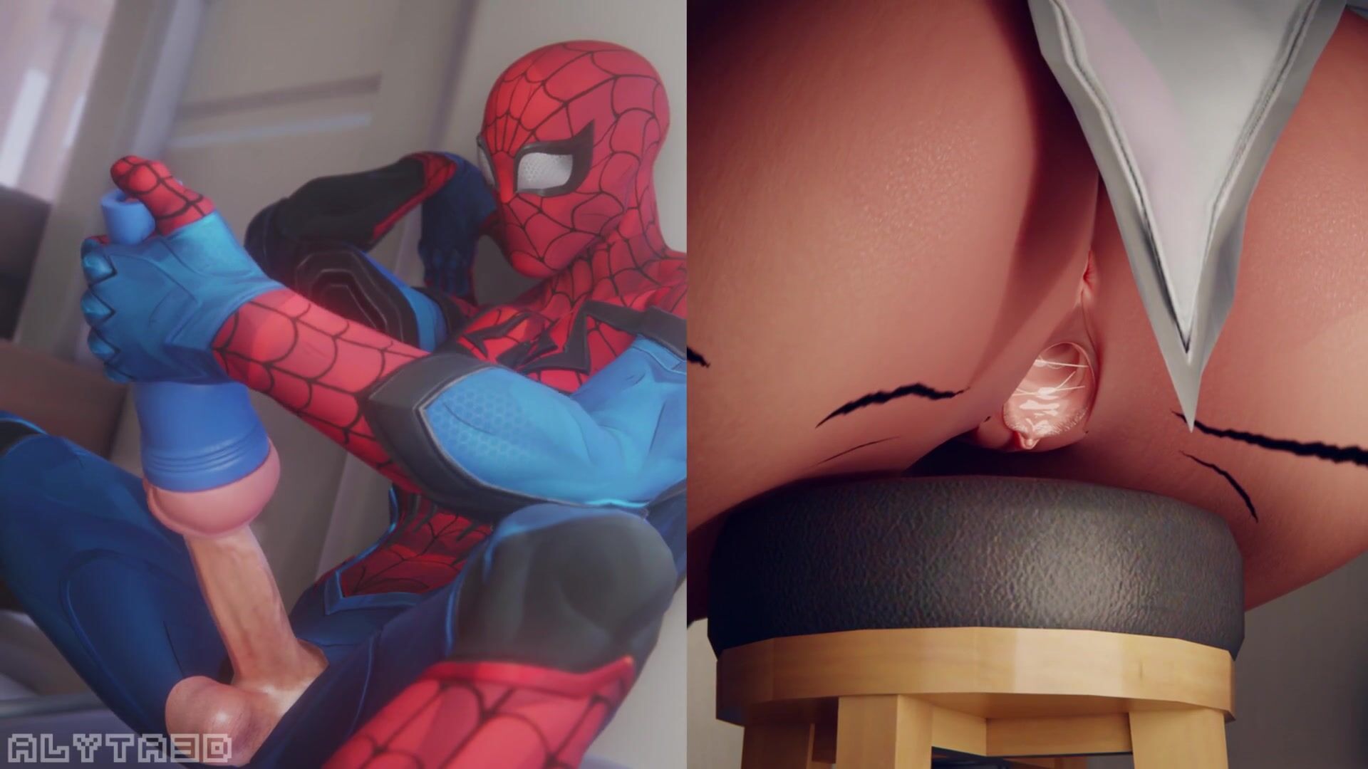 Spider-Man Fucks A Fleshlight And Emma Frost Feels It No Matter Where She Is