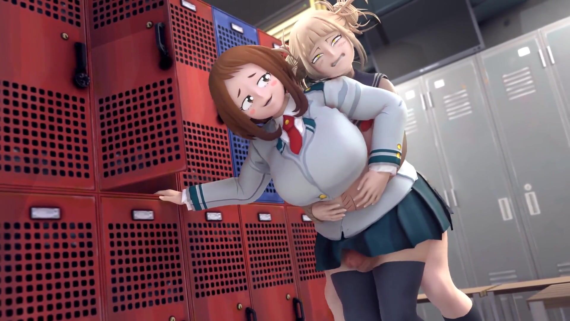 Horny Himiko Toga Visits Ochaco Uraraka And Gets A Thighjob