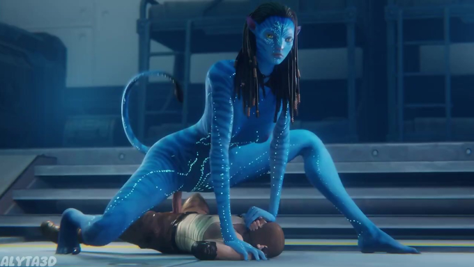 Neytiri Dominates A Soldier By Riding His Big Cock In The Battlefield
