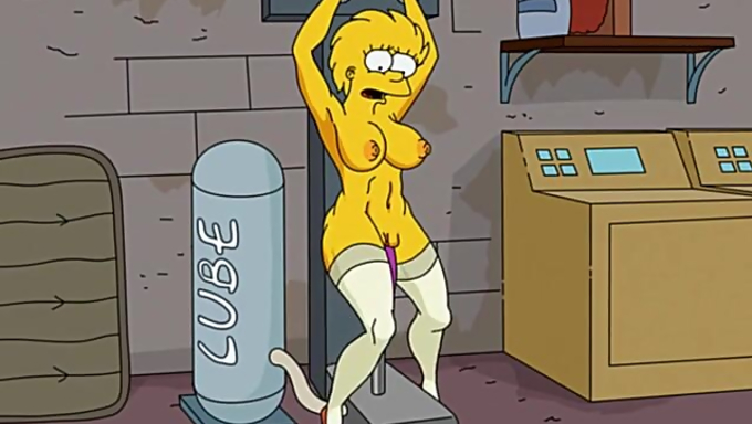 Restrained Lisa Simpson Gets Brutally Inflated By A Sex Machine