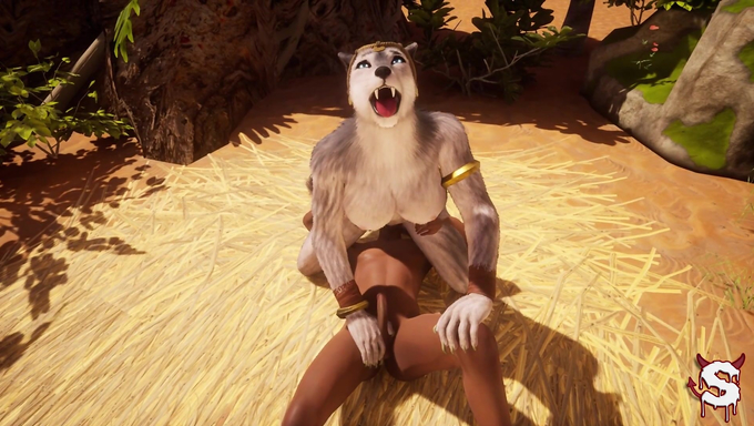 Busty Wolfgirl Facesits A Human And Gets Her Pussy Plowed