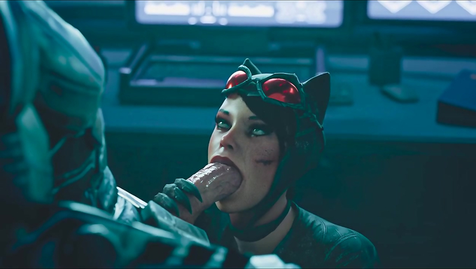 Catwoman Takes Full Control Of Batman's Cock In A Dark Control Room