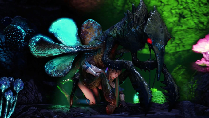 Busty Queen Lays Monster Eggs As She Gets Impregnated By A Giant Insect