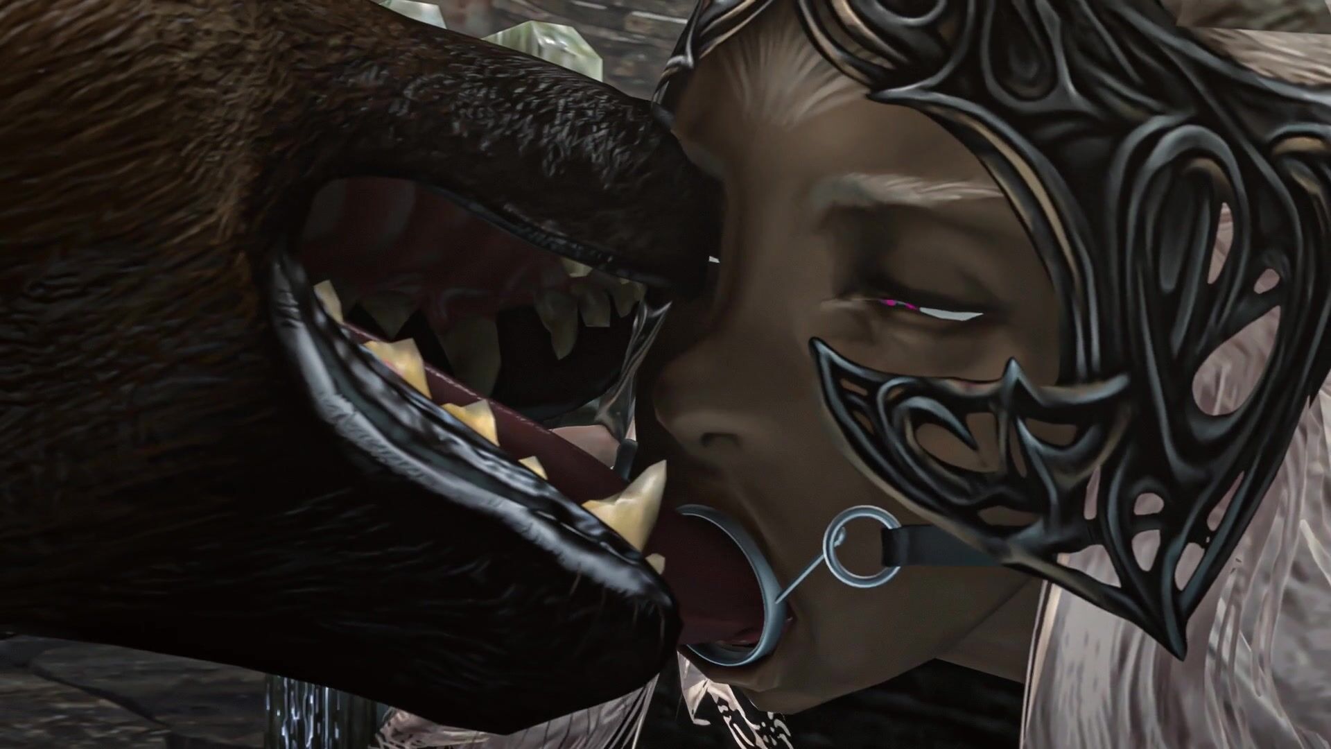Restrained Fran Gets Spitroasted By Two Horny Dogs As A Punishment