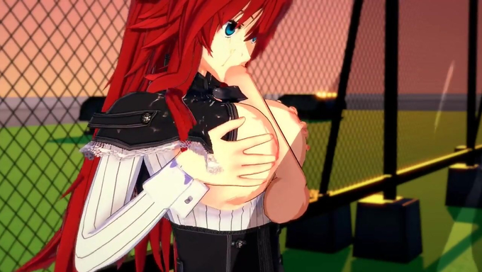 Rias Gremory Outdoor Pleasures A Shadow With A Huge Cock