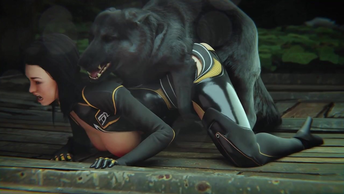 Miranda Lawson Gets Impregnated By A Dog Outdoors
